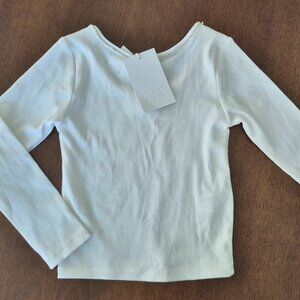 Zara White Girl's Long Sleeve Shirt. Neck More Open At The Back